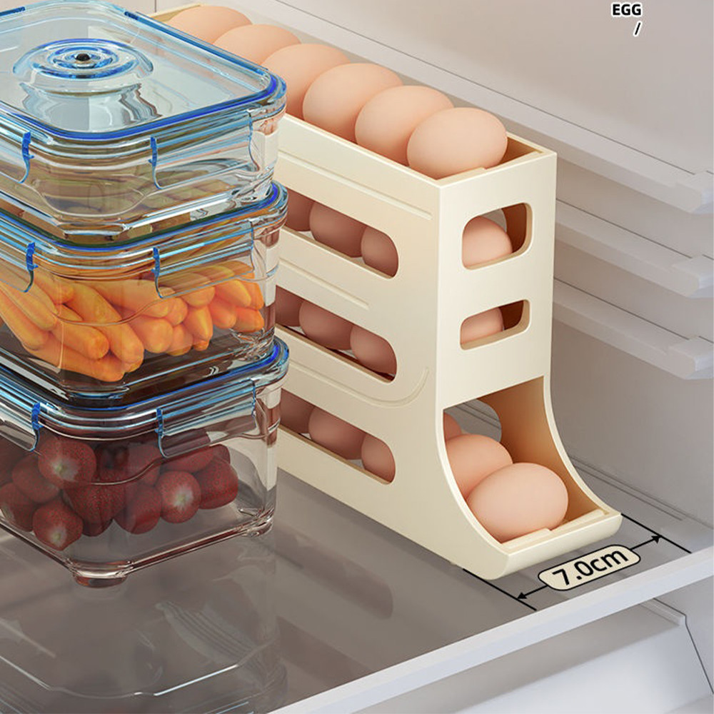 30 Grids Refrigerator Egg Storage Box Rotating Egg Organizer Food ...