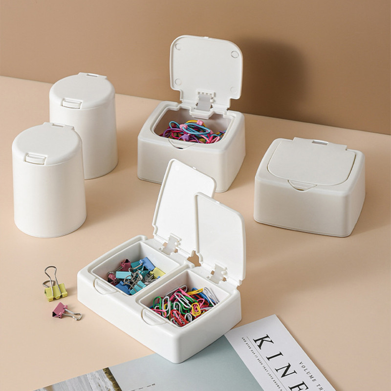 Pop window type storage box Cotton swab box rectangular double grid ...