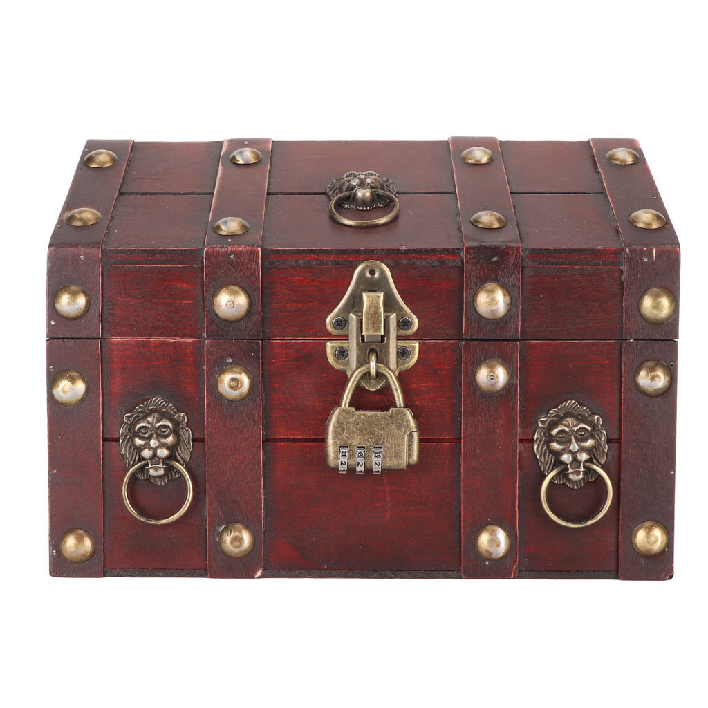 Jewelry Treasure Chest Storage Box with Combination Lock Handcraft ...