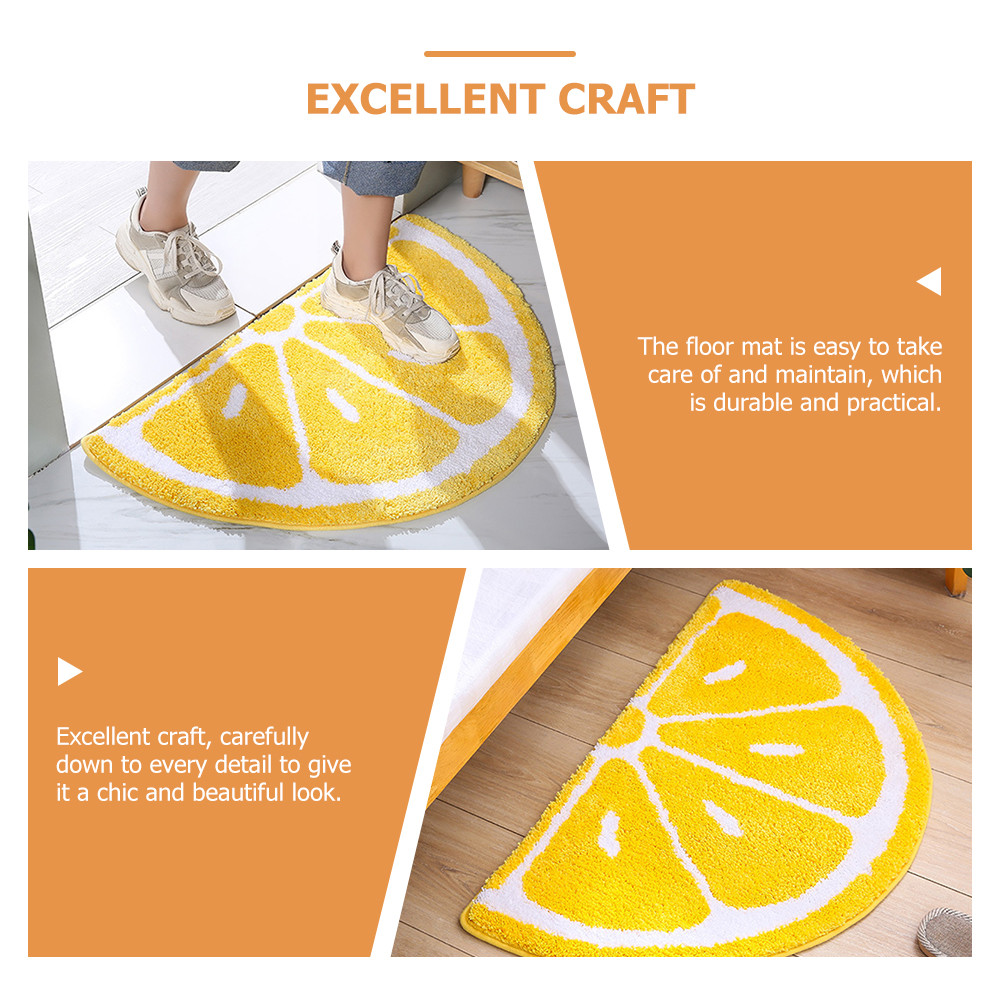 Fruit Shaped Rug Half Round Door Mat Semi Circle Floor Rug Plush ...
