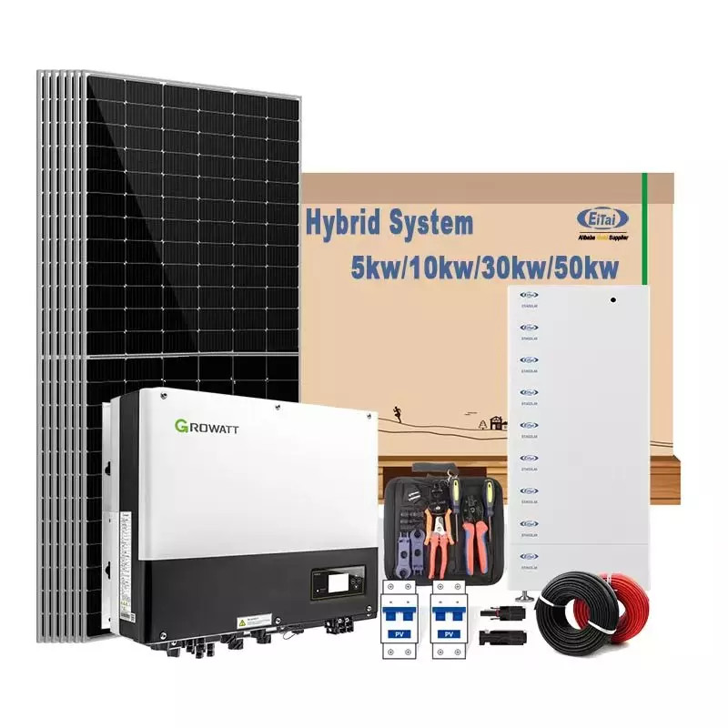 Full 10KW Kits Complete 3Phase 5KW 10KVA 30KW On Off Grid Hybrid Solar ...