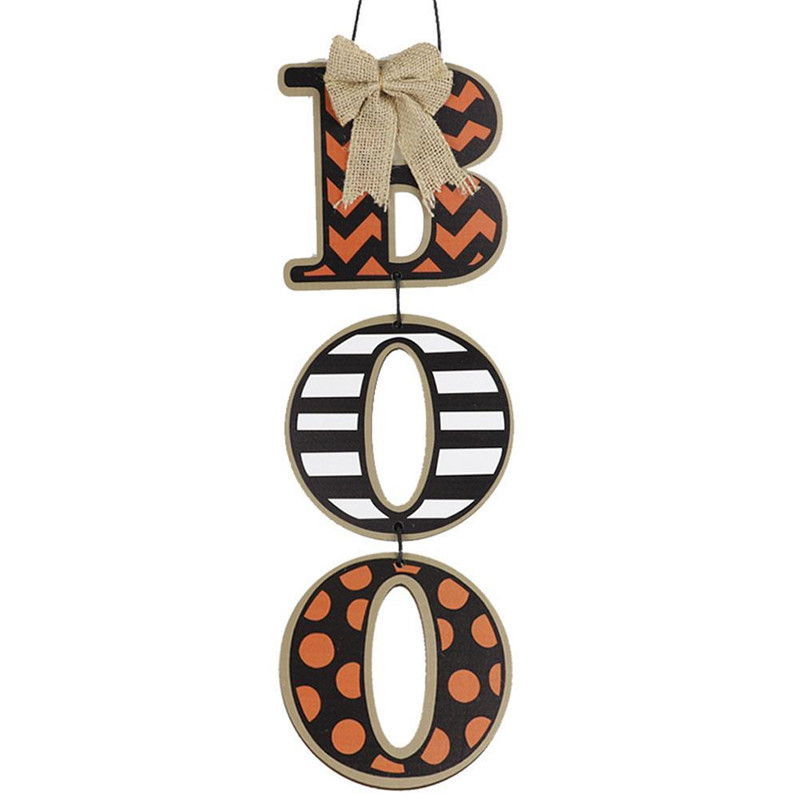 Halloween Letter Decoration Pendant Wooden Crafts Ghost Festival Party ...