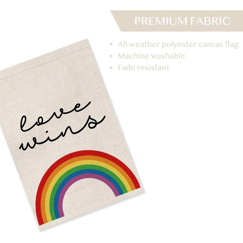 Love Wins Rainbow Garden Flag Vertical Double Sided Pride Gay Pride ...
