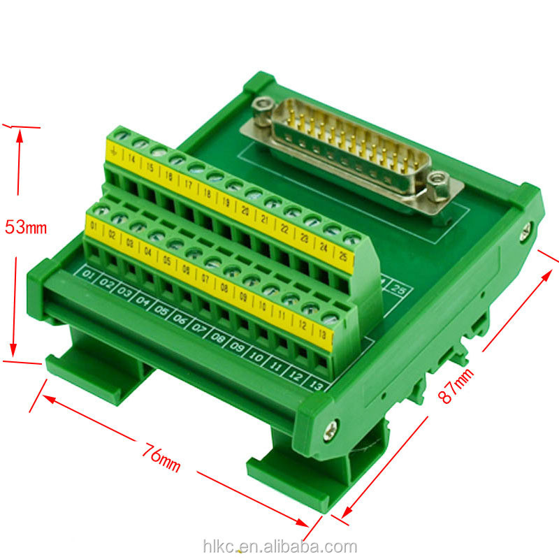 DB25 breakout board D-SUB DIN Rail Mounted Interface Module, Breakout ...