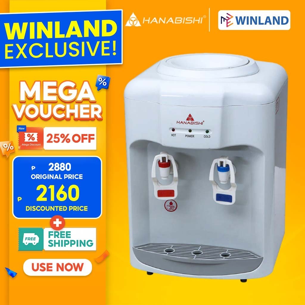 Hanabishi by Winland Fast Cooling Water Dispenser Table Top HOT and COLD HTTWD200 Shopee