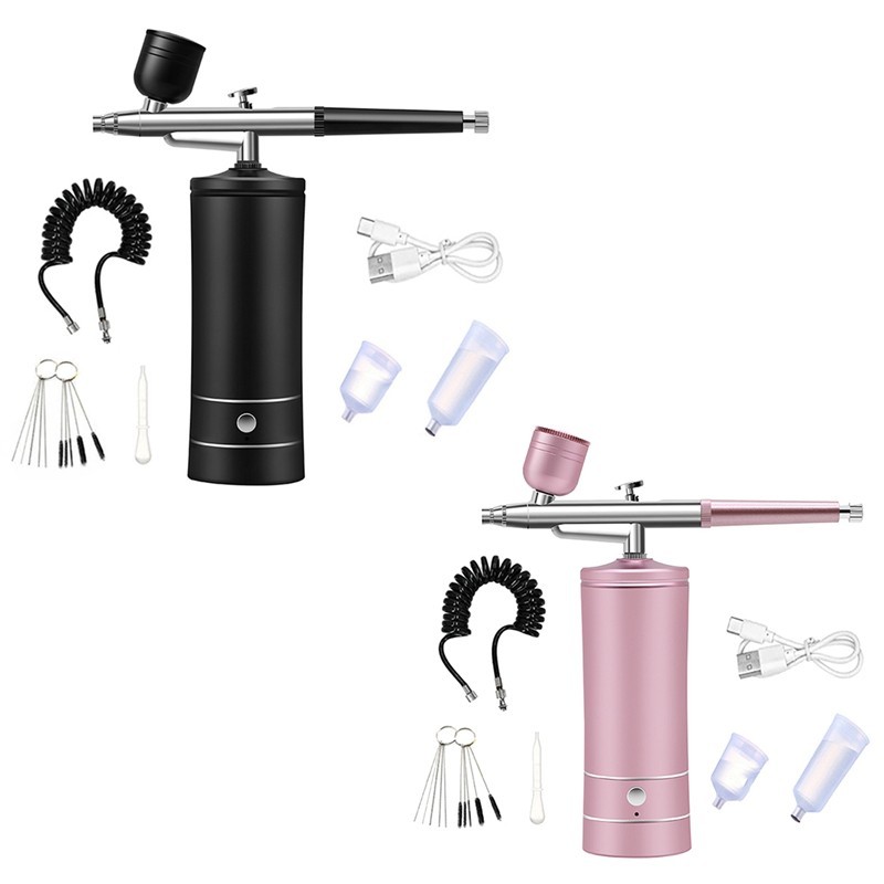 Air Brush Nail Oxygen Injector Mini Air Compressor Kit Paint Sprayer ...