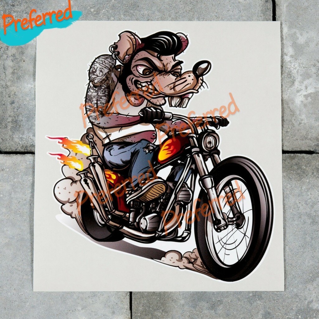 Rat Rocker Biker Greaser Sticker Decal Wall MacBook Laptop IPad 8vd93e ...