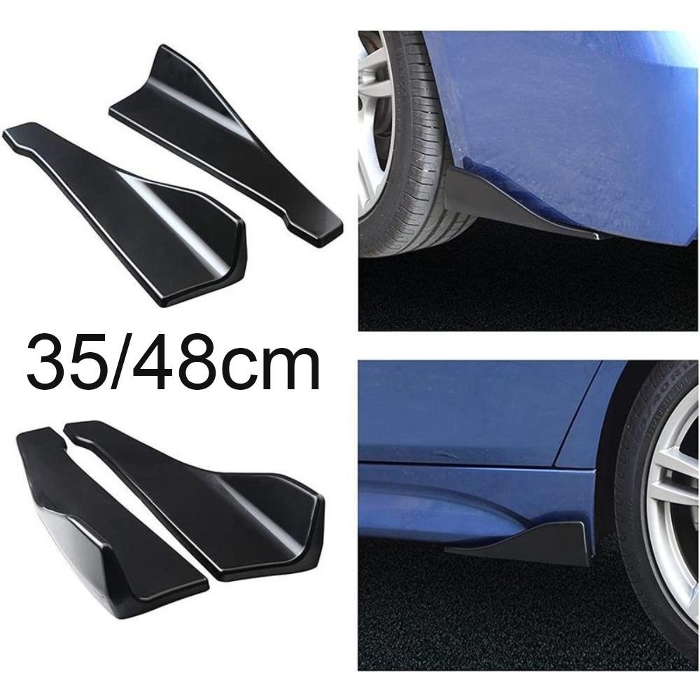 ☽35/48cm Universal Fit Car Spoiler Lateral Bumper Rear Side Skirt Lip ...