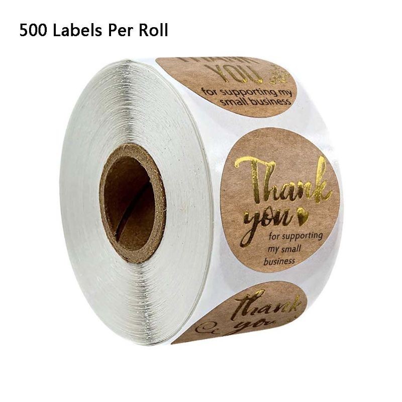 500pcs/roll Thank You for Supporting My Small Business Kraft Stickers ...