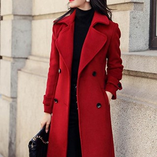 Thermal Winter Overcoat Women Business Mid-calf Length Jacket Formal ...