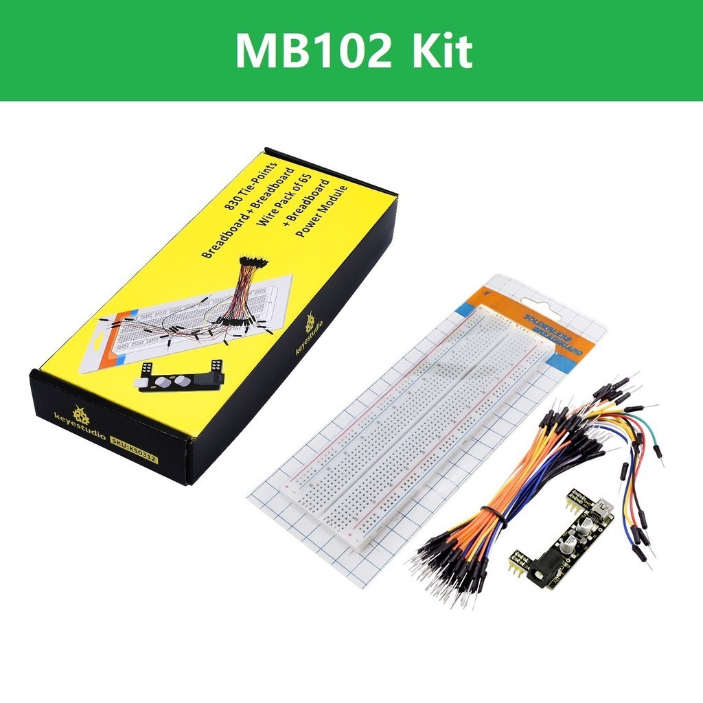 -Keyestudio MB102 830 Point Solderless Breadboard +3.3V/5V Power ...