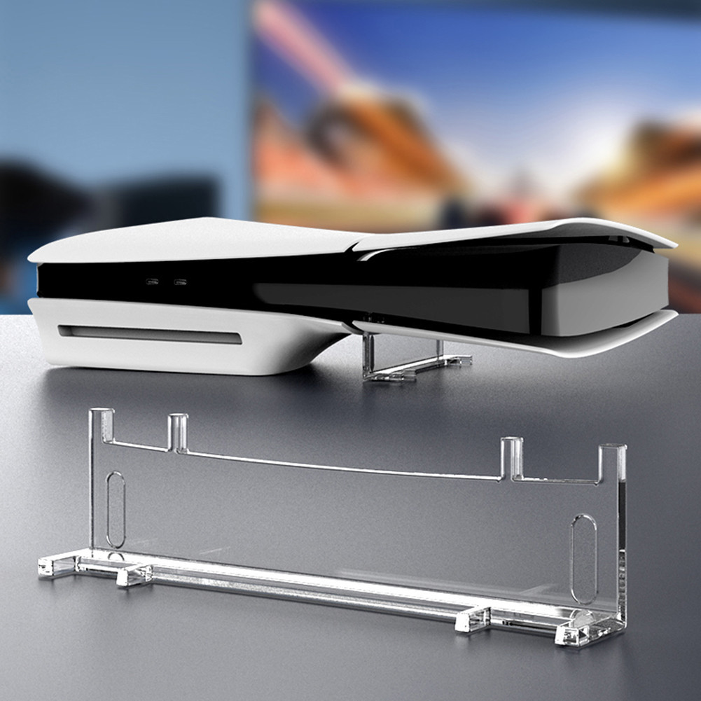 For PS5 Slim Horizontal Console Stand Host Storage Rack Transparent ...
