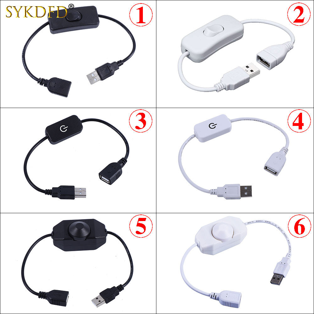 ️2PCS USB Plug 3A LED Dimmer Touch Knob Dimmer ON OFF Switch Adjustable ...