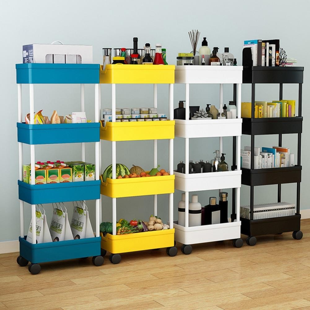 Four-tier Rolling Cart Versatile 4-tier Rolling Cart with 360-degree ...
