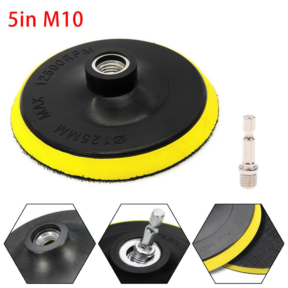 125mm Polishing Pad M10 Connecting Rod Set Hook And Loop Buffing Wheel ...