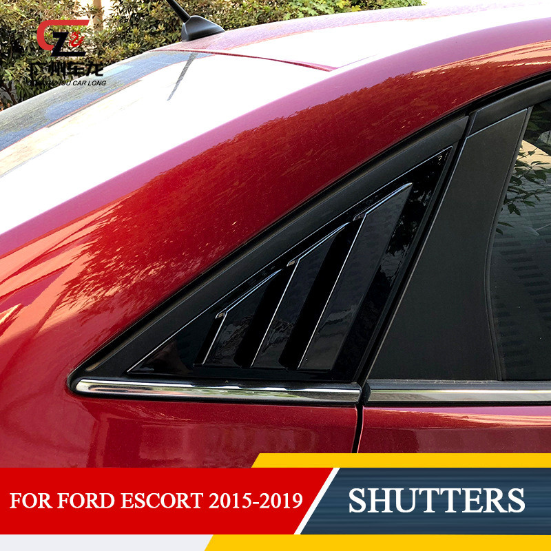 Gloss Black ABS Plastic Car Rear Window Triangle Panel Decorate Cover ...