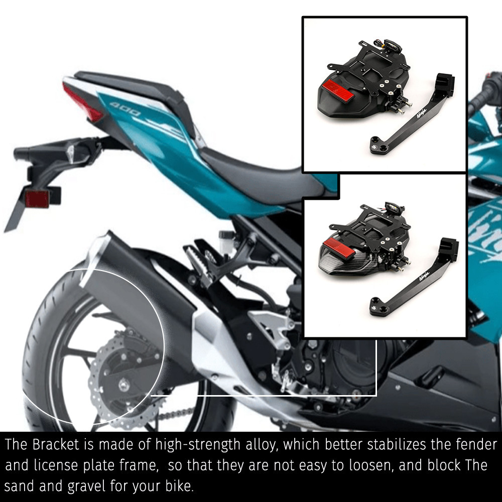 Motorcycle Rear Mudguard Carbon Fender with License Plate Fit For ...