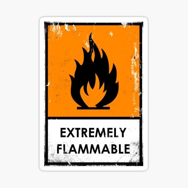 Punk Chemical Hazard Warning Sign Flam 5PCS Car Stickers for Water ...