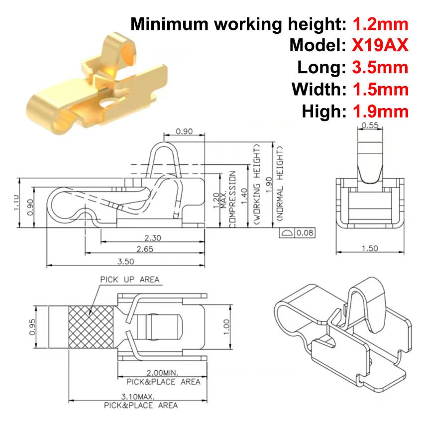 Cltgxdd 10PCS Gold-Plated RF Antenna Shrapnel Battery Charging ...