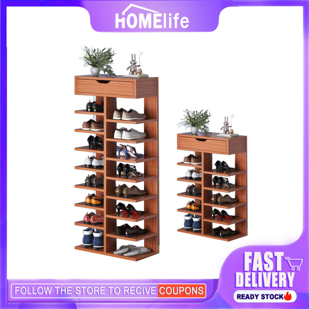 Homelife High Quality Wooden Shoe Shelves Storage Rack With Drawers ...