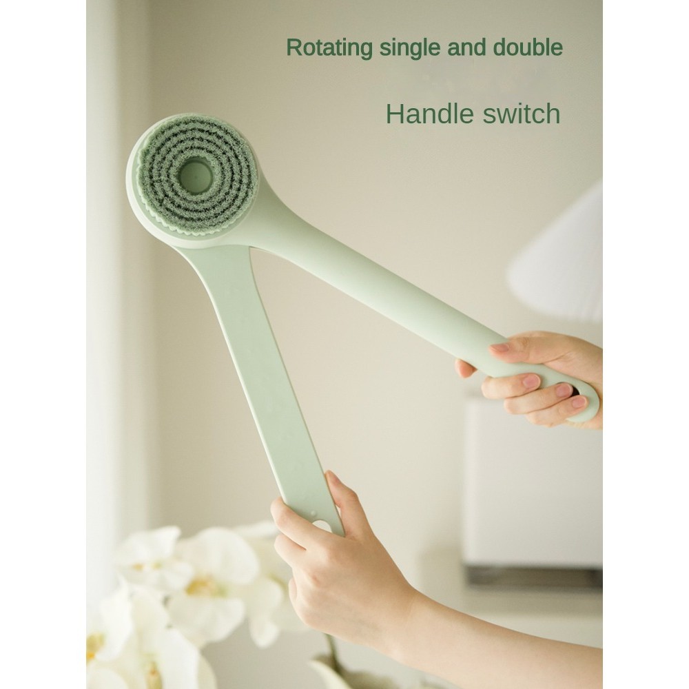 Electric bath brush double handle back rubbing machine automatic mud ...