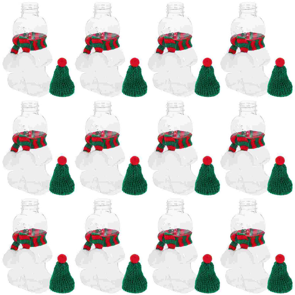 Gingerbread Man Drink Bottle Candy Container Bottles with Caps Plastic ...