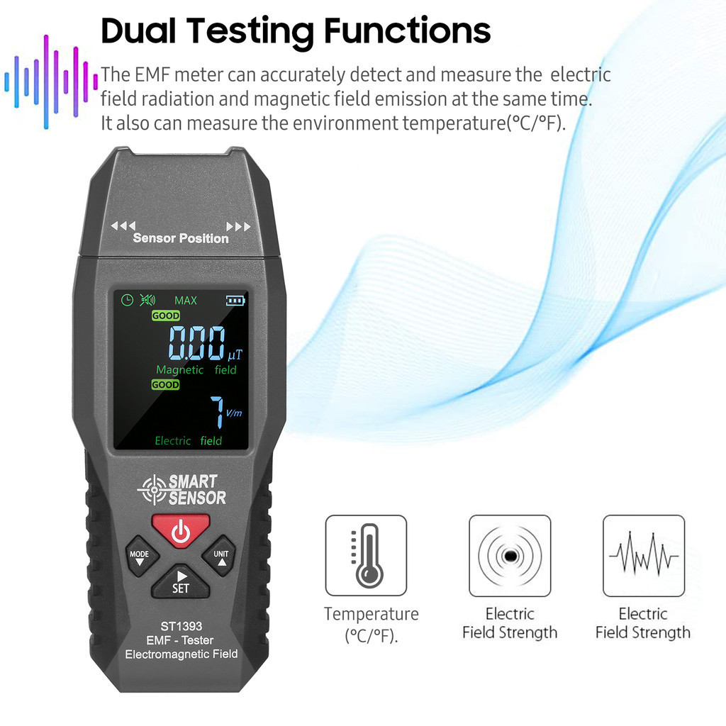 SMART SENSOR ST1393 EMF Meter Electromagnetic Field EMF Detector ...