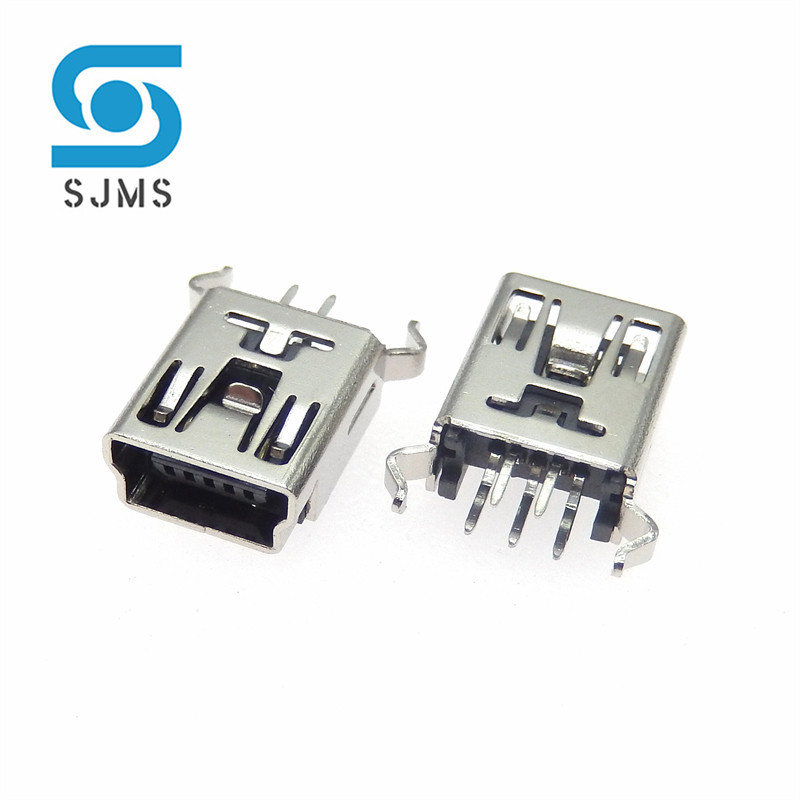 1050PCS Mini USB Type B dip 5 Pin DIP 2 Pin Vertical Bend Leg PCB ...