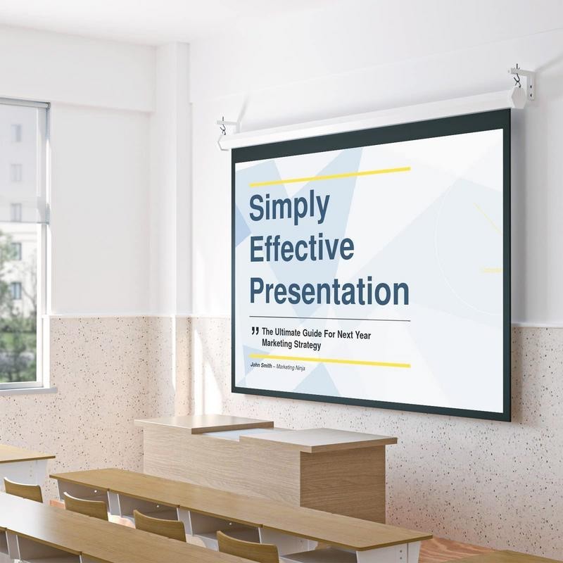 Projector Screen Wall Mount Adjustable L-Shaped Brackets White ...