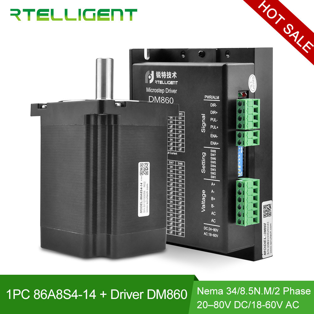 Nema 34 Dia14mm 4-lead 8.5NM 6.0A Stepper Motor Stepping Motor with ...