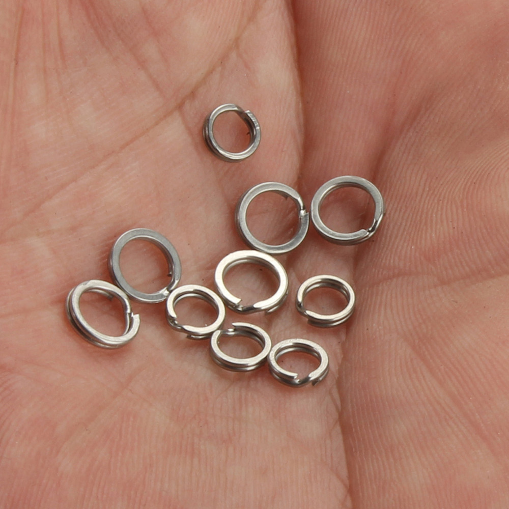 Spinpoler 100 Pcs Stainless Steel Squashed Double Split Ring Heavy Dual ...