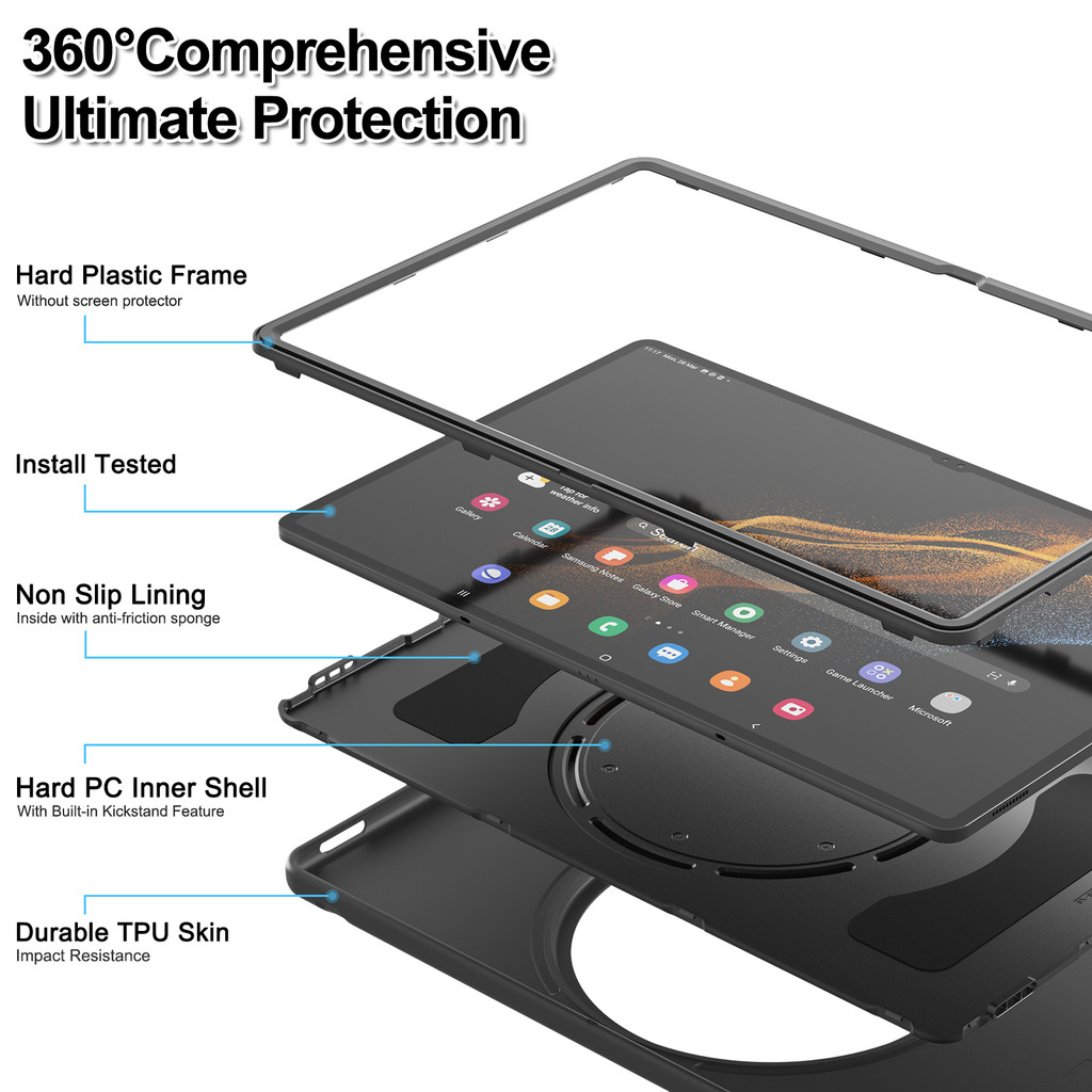 ღCase for Samsung Galaxy Tab S9 Ultra 2023 SM-X910 S8 Ultra 2022 SM ...