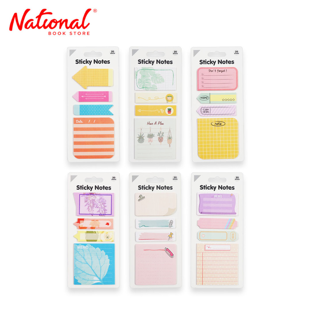 Sticky Notes Set 20 Sheets (assorted designs) - School & Office ...
