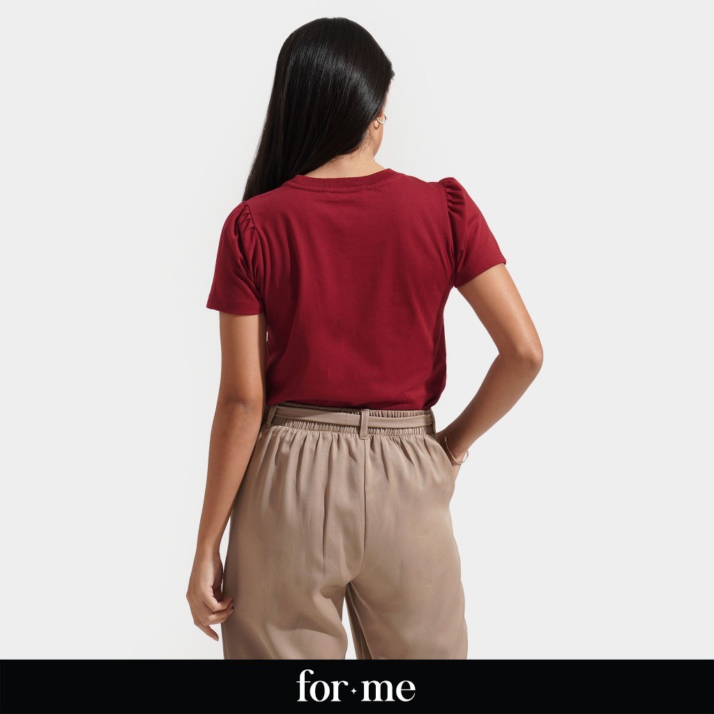 ForMe Limited Edition Graphic Tee T-Shirt for Women (Dark Red) | Shopee ...