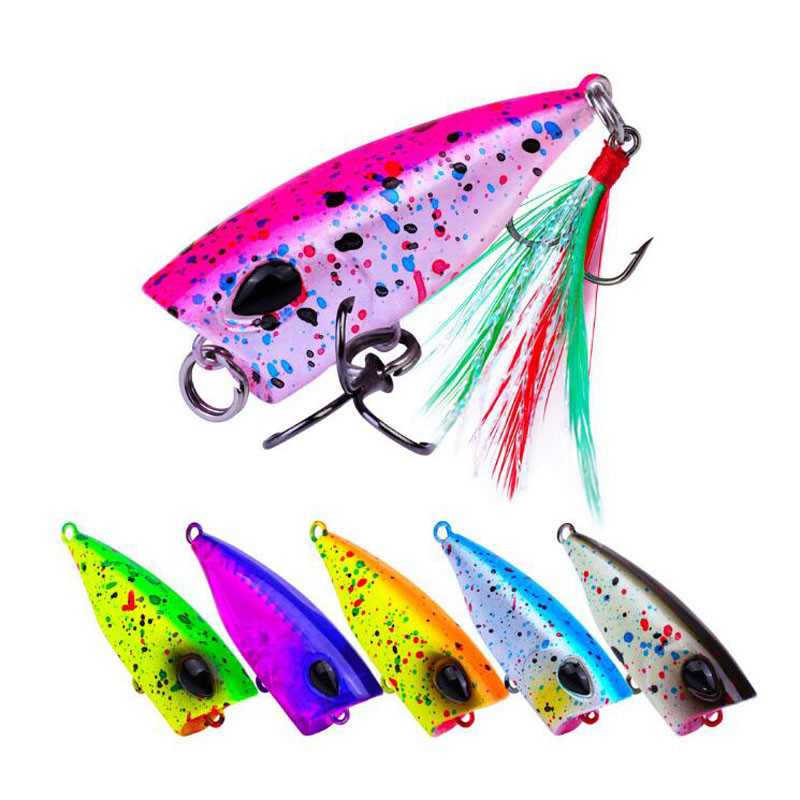 1Pcs Mini Popper Fishing Lure 4.3cm 4g Topwater Floating Poper Bait ...