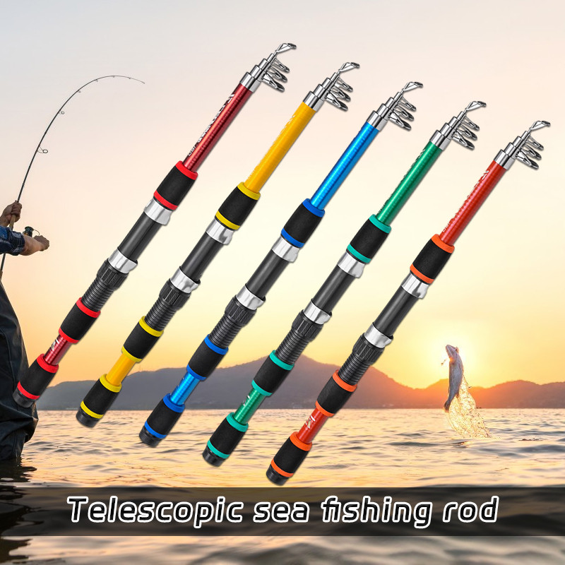 5 Colors Mini Lure Rod 174Cm Fiberglass Telescopic Fishing Accessories ...