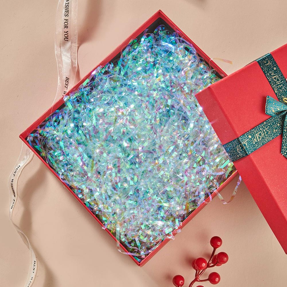 Iridescent Shredded Paper Beautiful Raffia Stuffing Wedding Party Gift ...