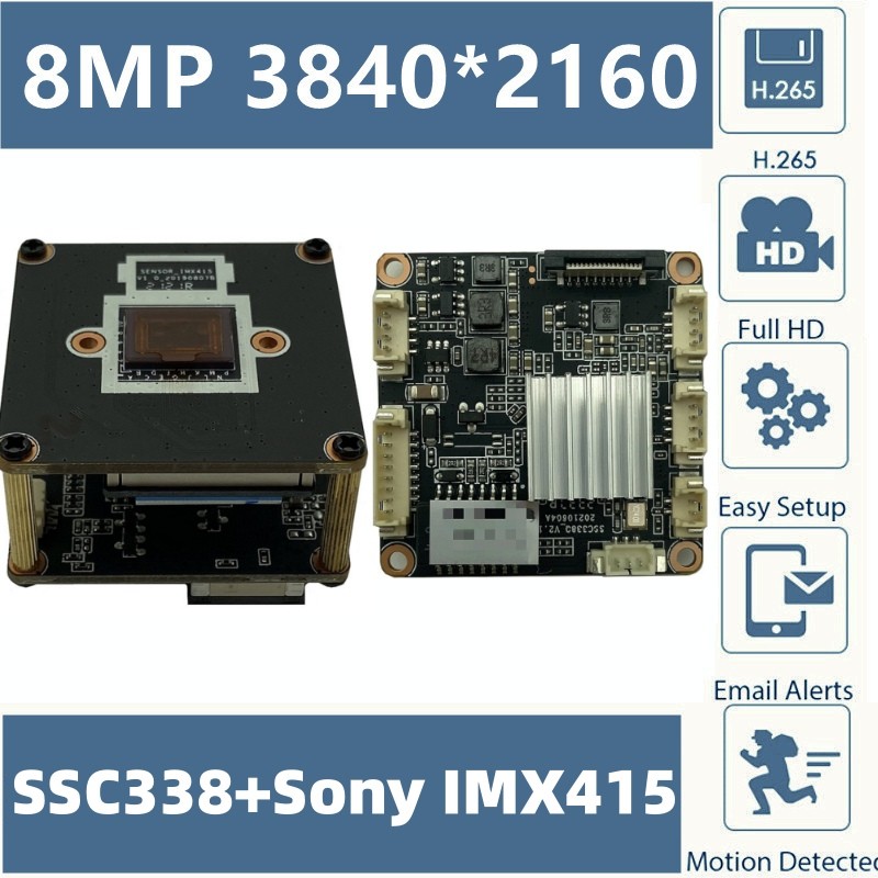8MP 4K IMX415+MStar SSC338 3840*2160 20FPS H.265 IP Camera Module Board ...
