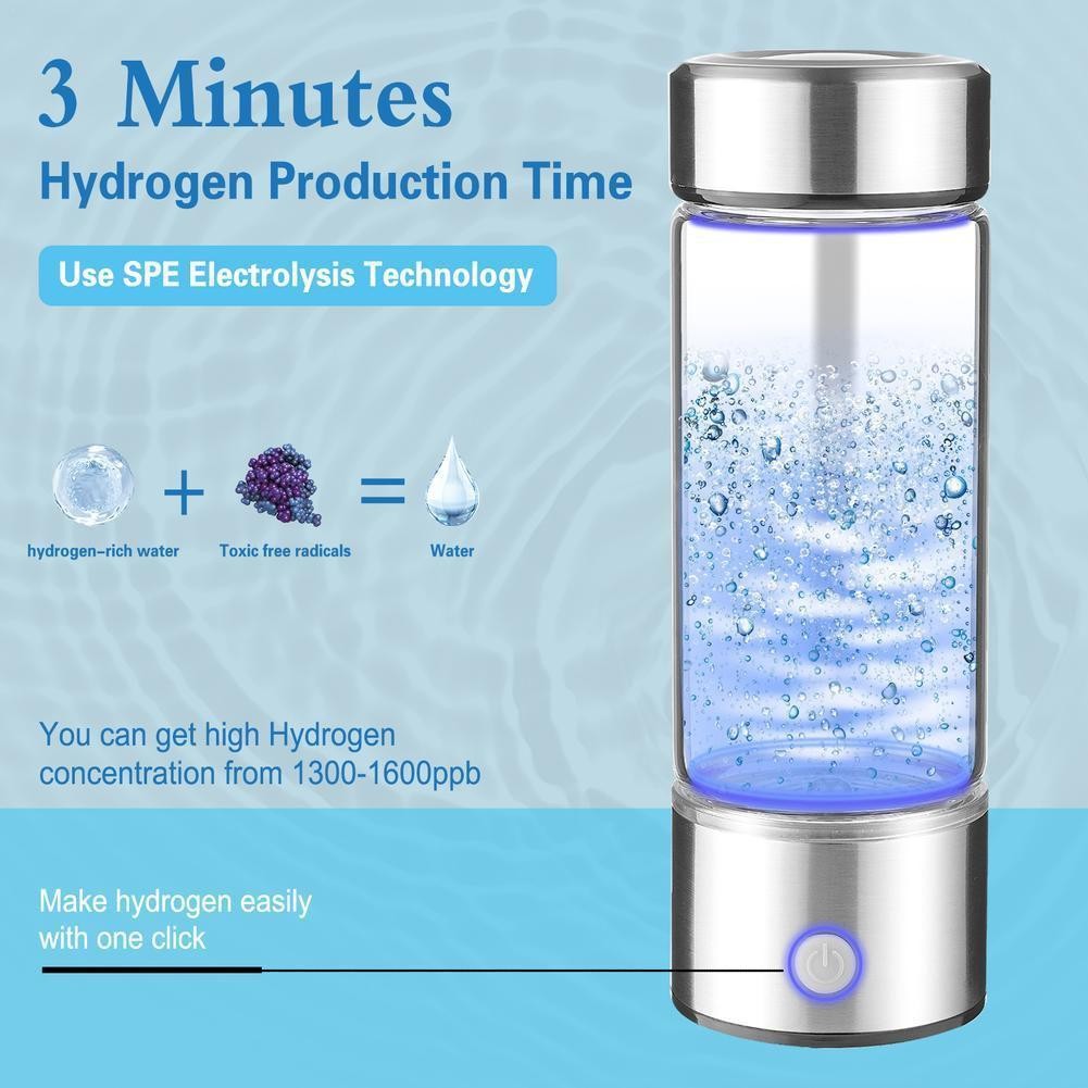 ☽Portable Hydrogen Water Generator Alkaline Maker Rechargeable Water ...