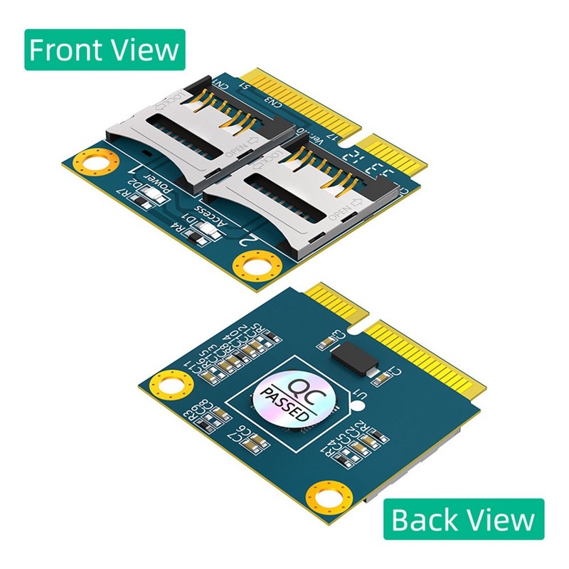 MINI PCIE To 2 Micro-SD Adapter Card MINI PCIE To Dual TF Module Laptop ...