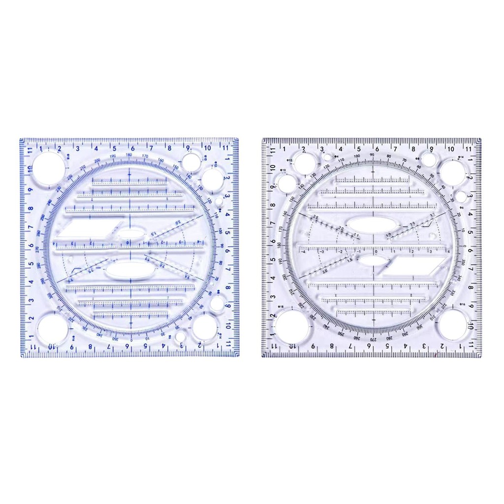 Drawing Ruler DIY Rotatable Stereo Geometric Art Design Tools Template ...