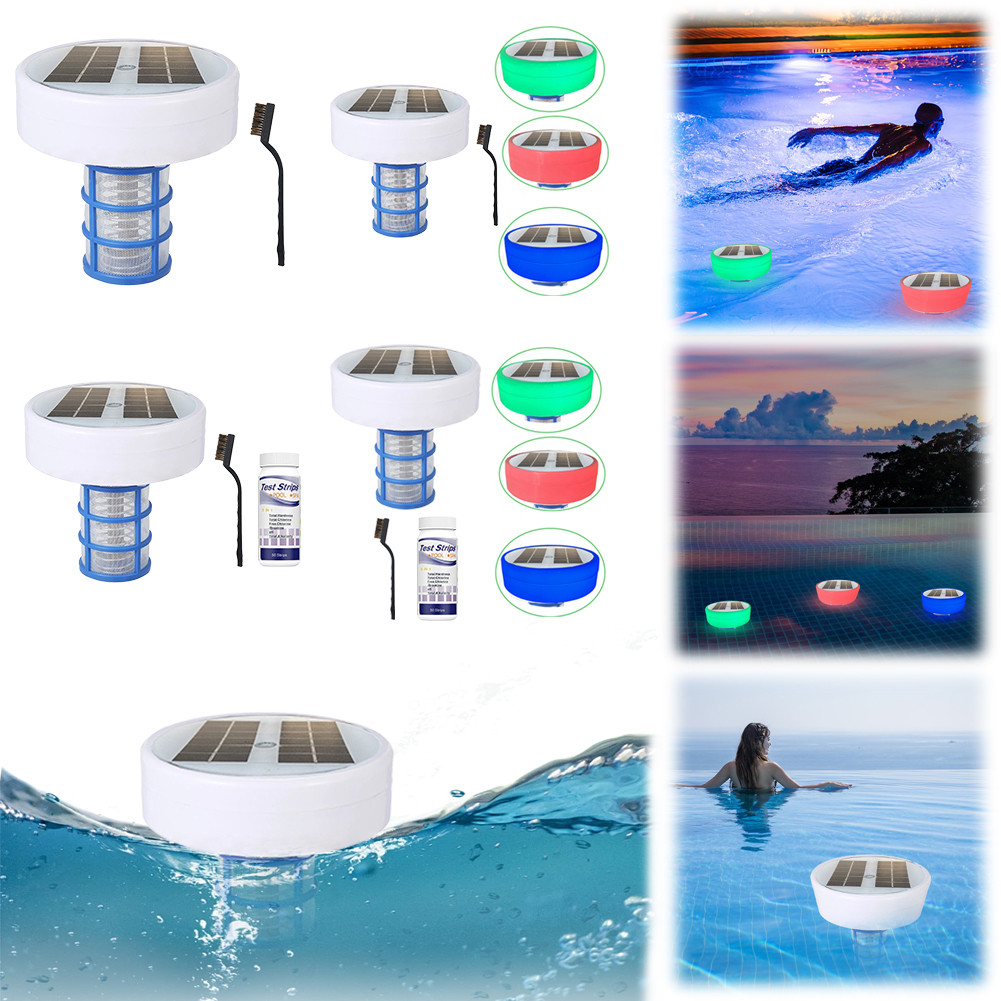 ☯Floating Pool Cleaner Eliminate Algae Copper Ionization RGB Night