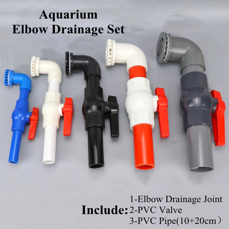 ♡5 Color 20~50mm Aquarium Drainage Connector Kit Fish Tank Drain Joint ...
