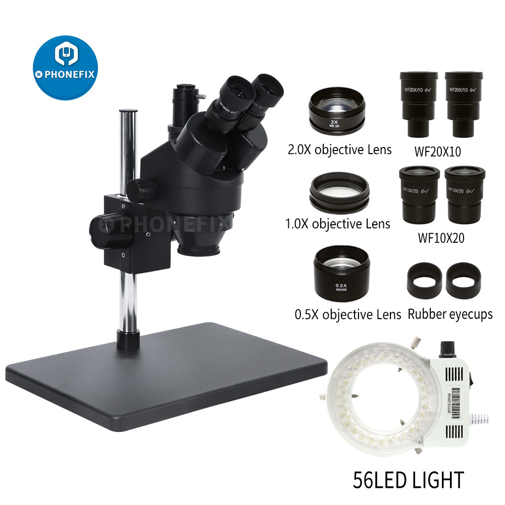3.5X-180X Industrial Lab Big Table Simul Focal Trinocular Stereo ...