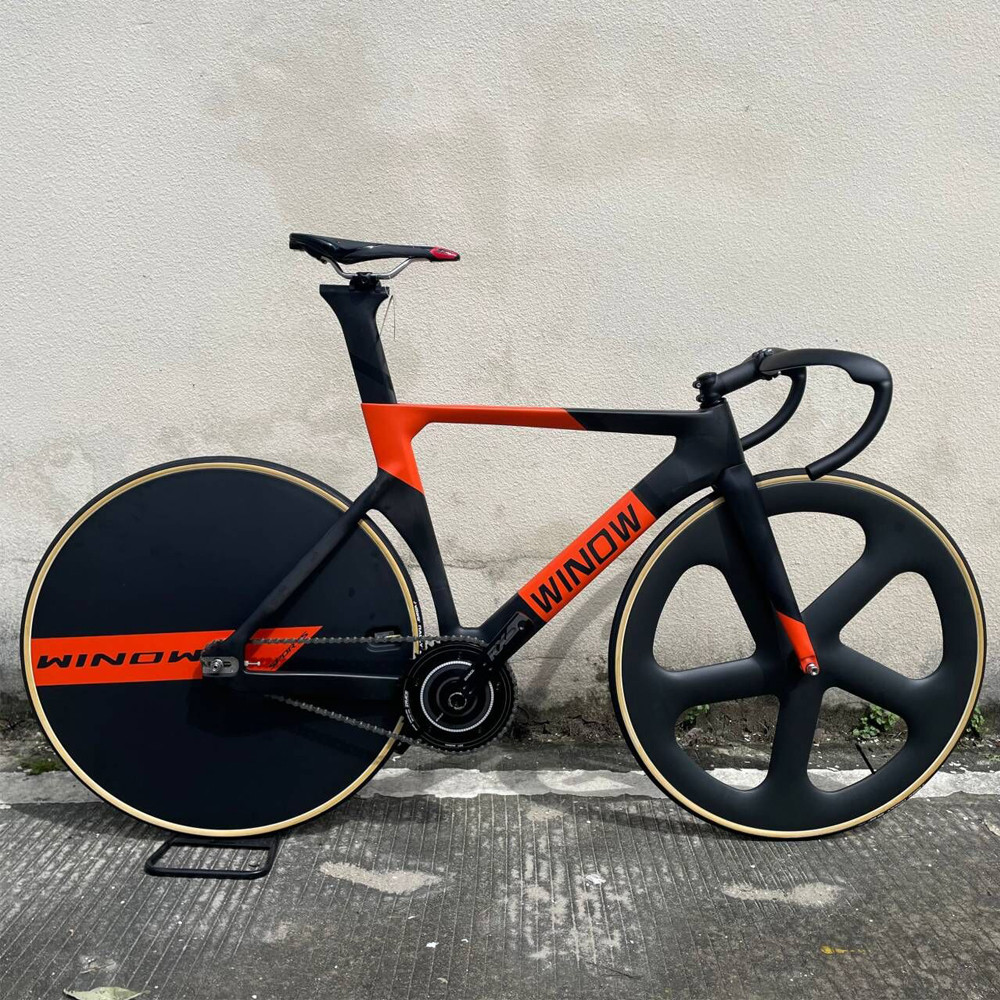 Winow Track Bike Fixed Gear Bicycle Carbon Frame 49T Crankset Carbon ...