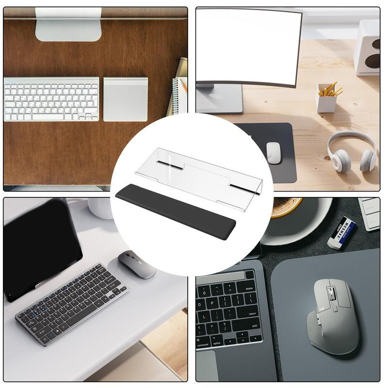 Keyboard Elevated Stand Acrylic Keyboard Riser Tilt Lift With Wrist ...