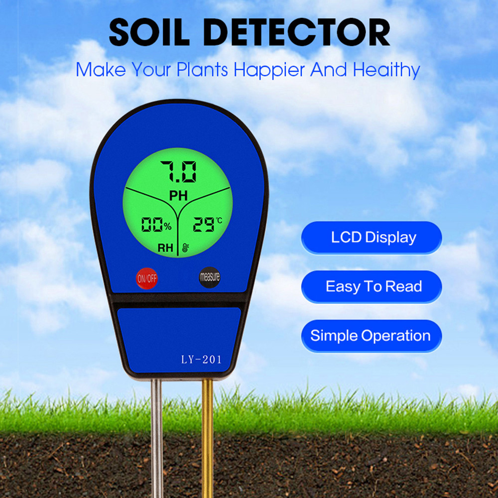 ☮3 in 1 Soil pH Meter Moisture Temp pH Tester Humidity Sunlight Garden