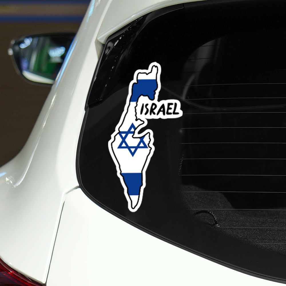 16x8cm Israel Map Car Sticker Flag of Israel Window Vinyl Decals ...