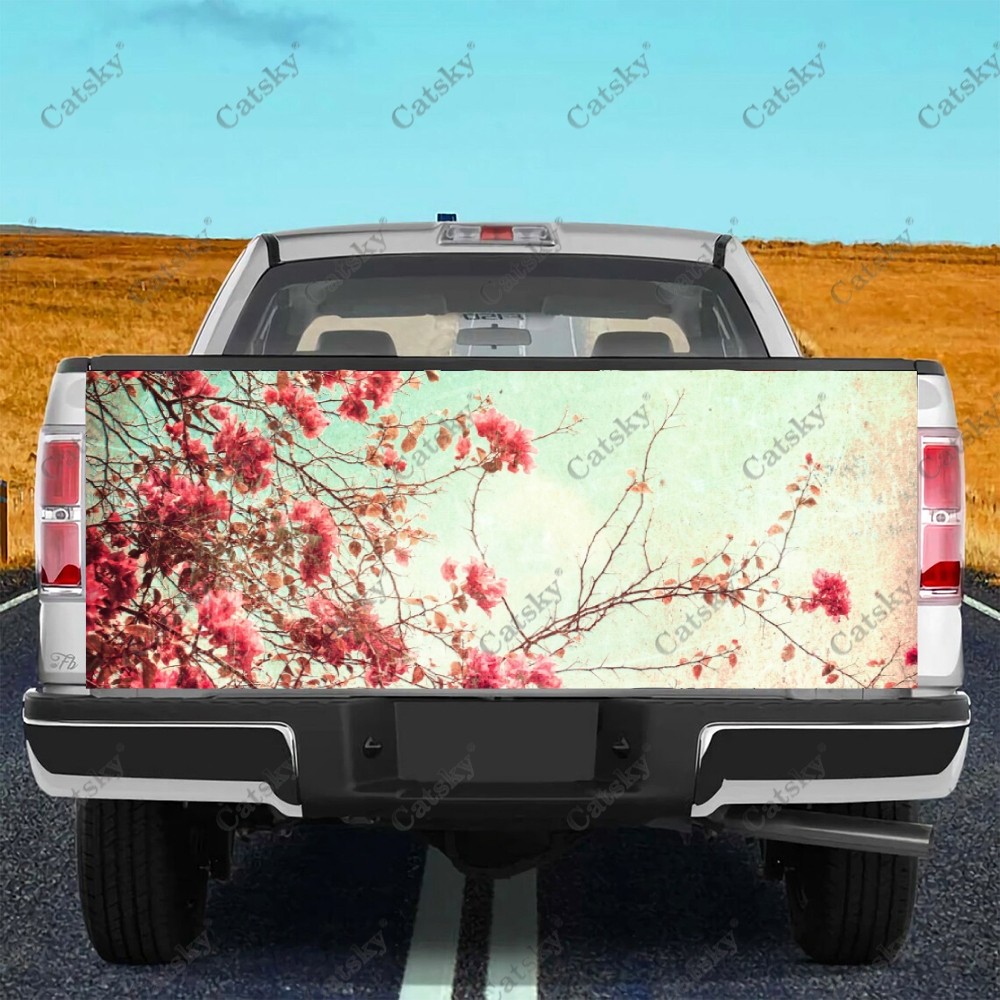Floral Pattern Printing Car Tail Trunk Protect Sticker Decal Women Car ...