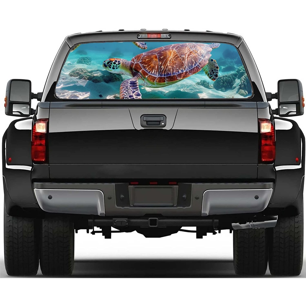 Roaming Sea Turtle Car Accessories Rear Windshield Sticker Truck Window ...